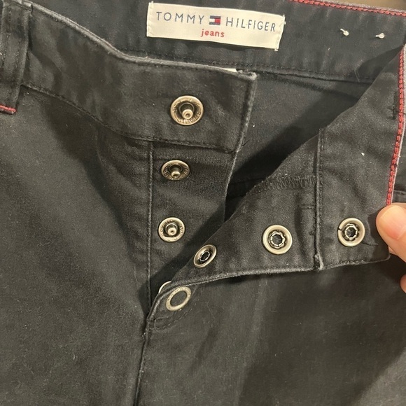 Vintage TOMMY HILFIGER JEANS Y2K Snap Button Fly Bootcut Black Size 8 Preppy - Picture 9 of 11